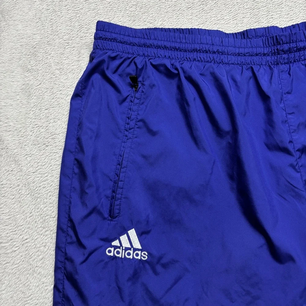 Vintage Adidas‎ 90's Y2K Windbreaker Pants Purple Men's L Mesh Lined Ankle Zip